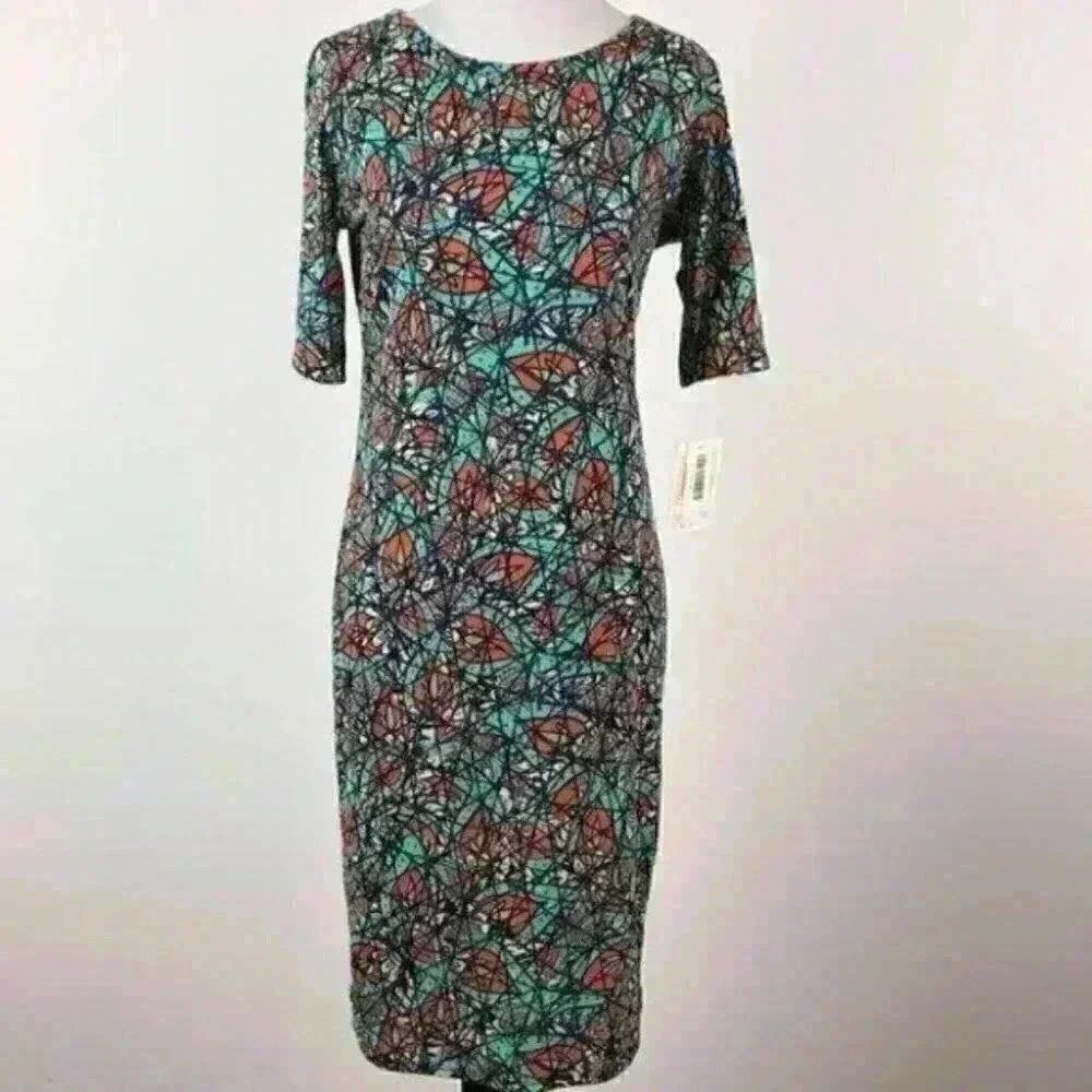 Lularoe straight Julia dress sz S 4-6 geometric